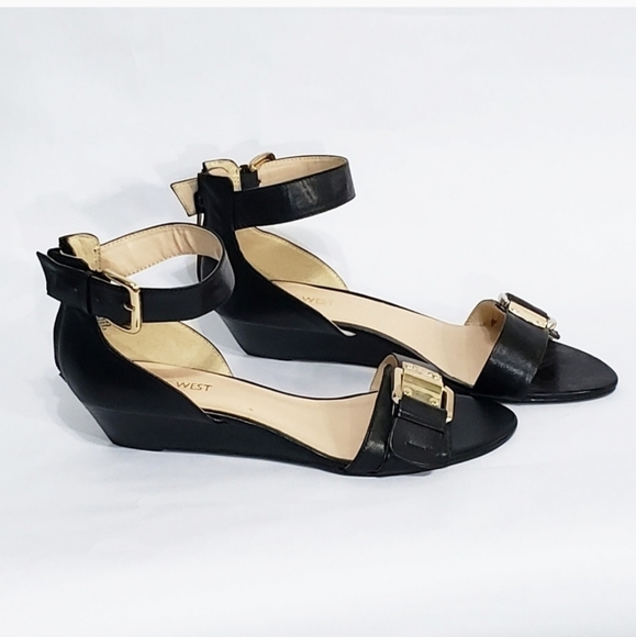 Nine West  Varsha Leather Sandal Wedge sz.8.5 - Picture 7 of 8